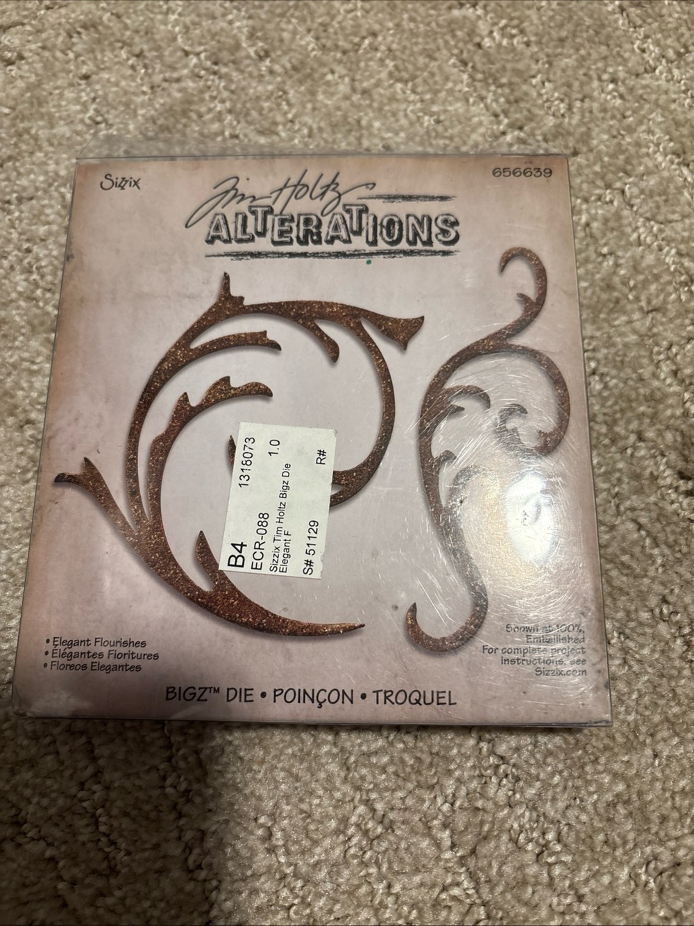 Tim Holtz Alterations Sizzix BIGZ Die Elegant Flourishes 656639 Discontinued